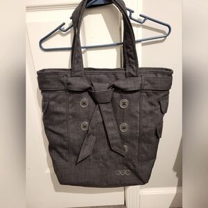 OGIO Gray Canvas Tote Bag with Front Button Detail